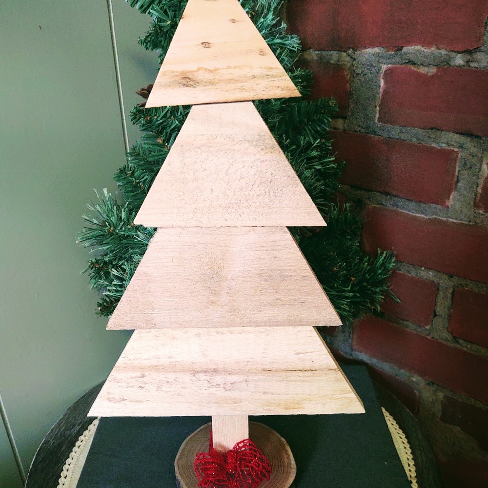 Hand Crafted Repurposed Wood Rustic Wooden Christmas Tree, Farmhouse Decor 16"